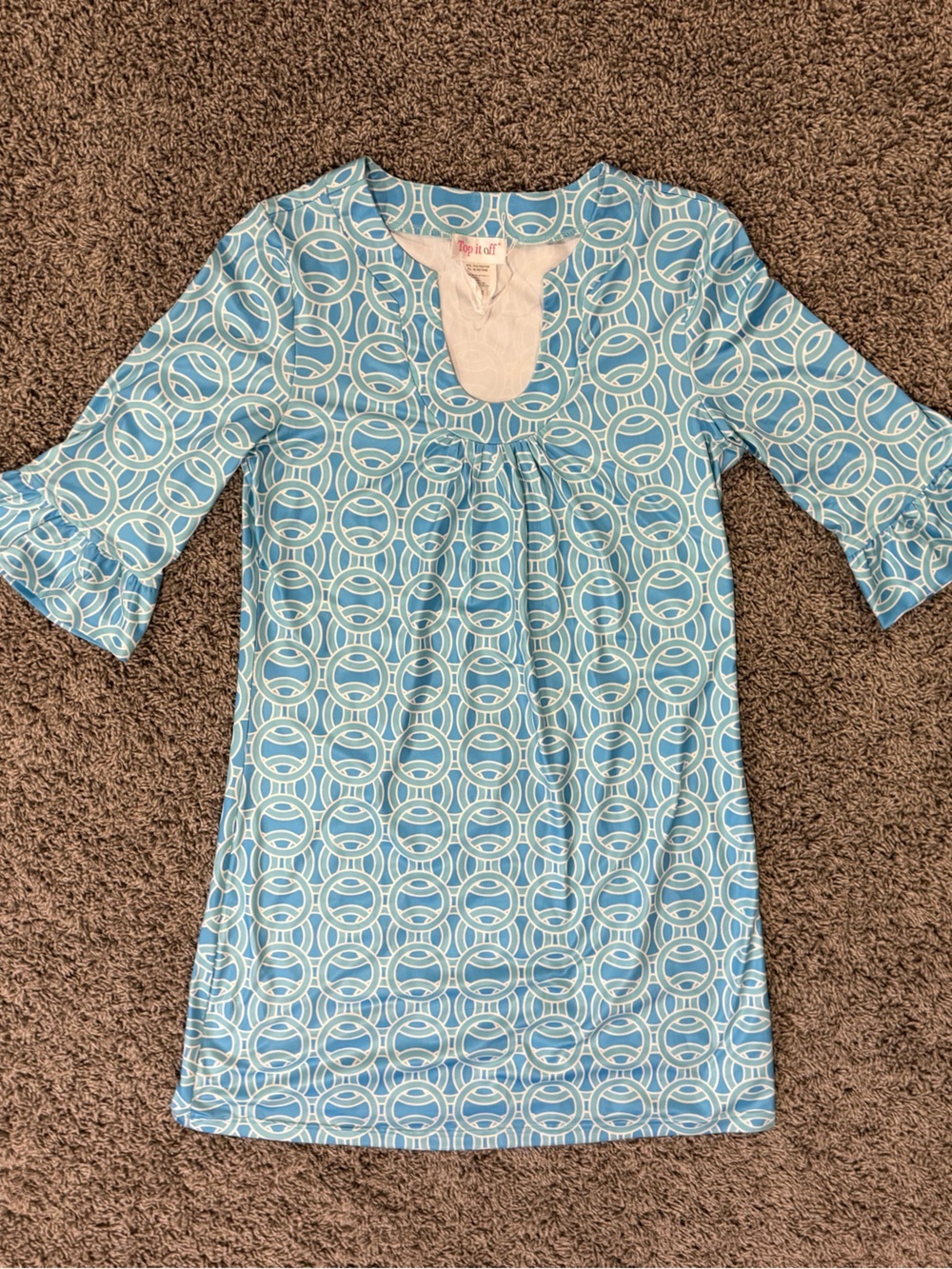 Top It Off Blue Patterned shift dress - Picture 1 of 5